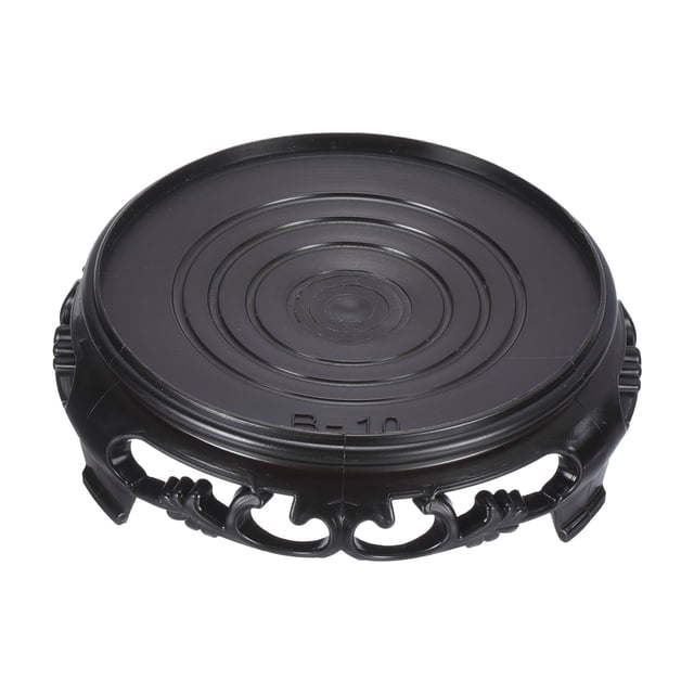 Soporte de exhibición para macetas Uxcell, base redonda de bonsái de imitación de madera de 4.5" de diámetro para decoración del hogar, negro