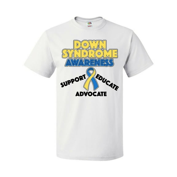 Inktastic Down Syndrome Awareness Support, Educate, Advocate T-Shirt