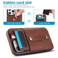 thumbnail image 5 of Luxury finger ring leather phone case for iPhone 16 loop strap card slots cover, 5 of 10