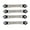 Black, variant on Leather Motorcycle Vest Extenders for Men W/ Native American Head Double Diamond Cut Chrome Chain(4PCS) Black