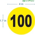 thumbnail image 2 of shiyou-Yellow Consecutive Number Stickers \u2013 1 to 100, 4-inch, 1 Set \u2013 Vinyl Self Adhesive Premium Decal, Ideal for Inventory, Storage, Organizing, Boxes, Toolbox, Lockers & More, Indoor/Out, 2 of 4