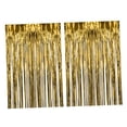 thumbnail image 3 of 2 cortinas con flecos de aluminio brillante para fondo de fotografía, decoración de 1 m x 2 m. Oro, 3 of 9