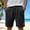 H7-Black, variant on Havenx Men's Casual Corduroy Shorts Elastic Waist Button Short with Pockets Leather Label Stretch Short Pant Summer Beach Breathable Lightweight Clothing,Navy L
