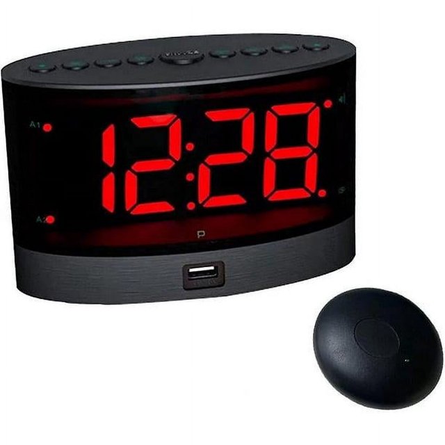Wireless Bed Shaker Alarm Clock for Heavy Sleepers and Hearing Impaired