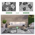 thumbnail image 2 of KUETH 6'x 9' Outdoor Rug Plastic Waterproof Outside Foldable Flower Mat UV Resistant Patio RV Deck Carpet,Black White, 2 of 6