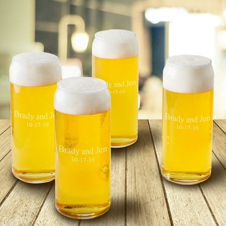 - Personalized Tall Boy Beer Glassses - Set of 7