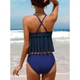 thumbnail image 5 of Attraco Women Two Pieces Bikini Sets Gold Foil Sexy Apron Hollow Out Back Cross Swimsuit, 5 of 5