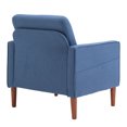 thumbnail image 6 of Accent Chair for Living Room, Linen Single Sofa Chair with 5.5" Soft Seat Cushion and Wood Frame, Upholstered Armchair Reading Chair for Bedroom, Office, Navy Blue, 6 of 9