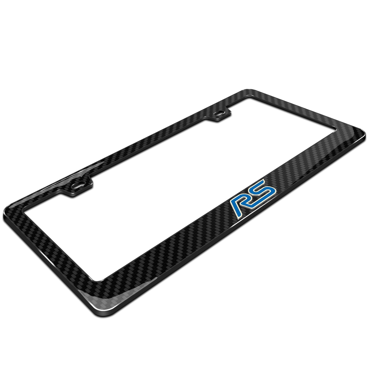 iPick Image for Ford Focus RS 3D Night Glow Luminescent Logo on Real Carbon Fiber ABS License Plate Frame, Official Licensed