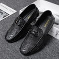 thumbnail image 1 of Mocasines de hombre Zapatos de vestir de moda Mocasines de cuero partido Zapatos formales de boda para hombre (26,5 cm), 1 of 4