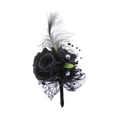 thumbnail image 3 of balikha Artificial Flower Wrist Corsage Bracelet for Anniversary Homecoming Ceremony black, 3 of 9