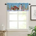 thumbnail image 7 of Christmas Snowman Kitchen Curtains and Valances Set, Xmas Tree Snowflake Winter Truck Blue Rod Pocket Window Valance 18 Inch Window Curtain Panels for Living Room Bedroom Laundry, 27.5x36in, 3 Pieces, 7 of 7