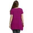 thumbnail image 6 of LARACE Short Sleeve T-Shirts for Women Plus size Tops V-Neck Tunic Tops for Leggings Fushia_4X, 6 of 6