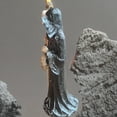 thumbnail image 5 of Holy Death Statue Standing Decorative Muerte Figurine Grim Reaper Holding Skull Statue Altar Halloween, 5 of 6