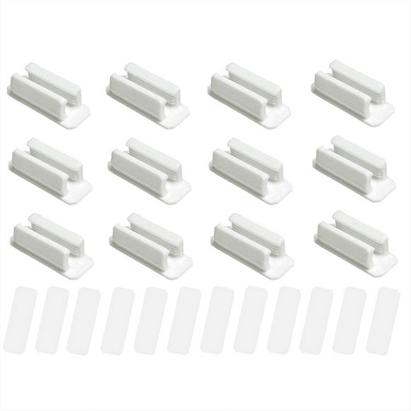 12PCS Silicone Pen Holders, Adhesive Pen Holder Portable Pencil Holder Marker Holder Mount Clip,White