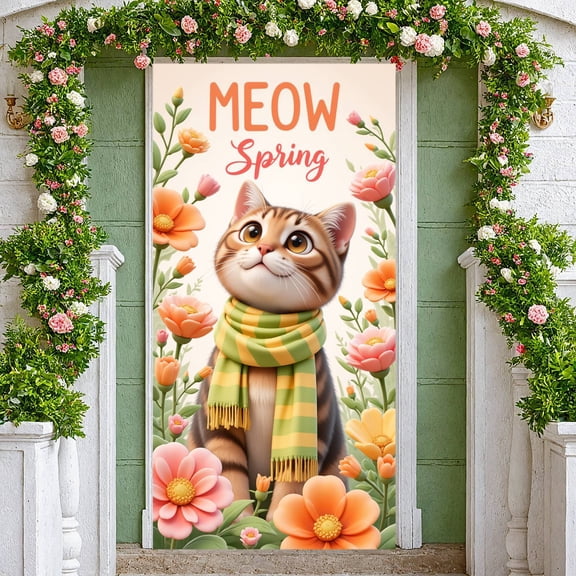 Yellow Daffodil Spring Flower Banner Purple Lavender Floral Display Blue Sky Green Leaf Daffodil Backdrop for Spring Decoration Garden Party Outdoor Gathering