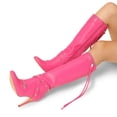 thumbnail image 6 of DREAM PAIRS Women's Metallic Stiletto Heeled Knee High Boots Sexy Fashion Pointed Toe Dress Boots with Stud and Zipper Tassel, 6 of 7