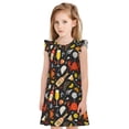 thumbnail image 1 of Fotbe Seafood And Drinks Vestido de Dormir para Niñas de 3 a 10 Años, Mangas Cortas, Estilo Princesa, Pijama Camisón con Mangas Voladas-X-Large, 1 of 6