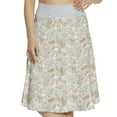thumbnail image 1 of Women's Peony Soft Toned Blossoming Nature A-line Printed Skirt Casual Wear, XL, Almond Green Pale Peach, by Ambesonne, 1 of 6