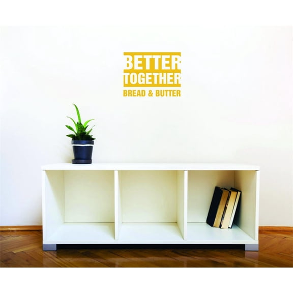 Custom Wall Decal Sticker - Better Together Bread & Butter Kitchen Food Quote Home Decor Picture Art 16x24 Inches