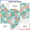 thumbnail image 4 of Kids' Pajama Pants Soft Relaxed Fit Sleep Pants Lounge Pants with Pockets Pastel Green and Peach Bows Medium, 4 of 9