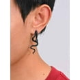 thumbnail image 4 of Snake Earrings for Women Men, Punk Gothic Stainless Steel Stud Earrings, Hypoallergenic Black Snakes Jewelry with Zircon, Statement Cool Rock Hip Hop Biker Earring Halloween Gifts, 4 of 4