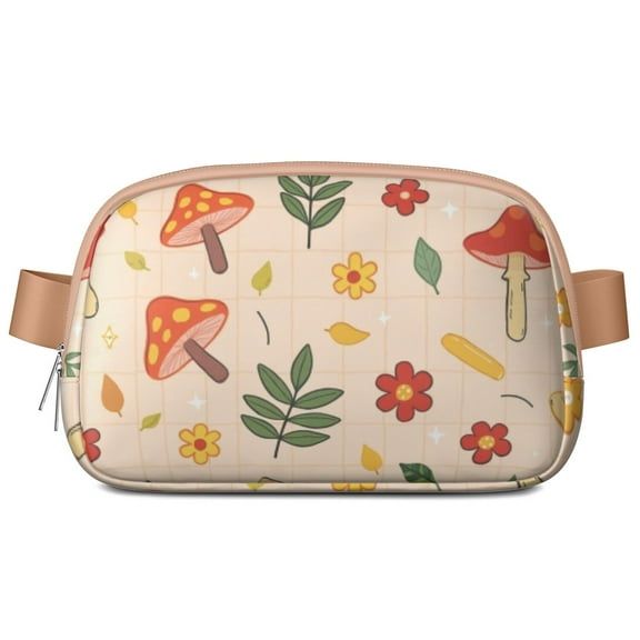 Cross Body Bag for Men&Women HandsFree Running Belt for Jogging with Adjustable Strap for Casual Running Hiking Cycling Mushroom Sporty Waist Pack