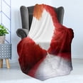 thumbnail image 4 of Love Soft Flannel Fleece Throw Blanket, Road to Love Tunnel Autumn Trees Foliage Forest Landscape Scenery Rural Nature Art, Cozy Plush for Indoor and Outdoor Use, 50" x 70", Red White, by Ambesonne, 4 of 5