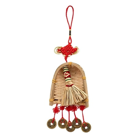 

Chinese New Year Hanging Ornaments | Chinese Knot Pendant Decorative Broom with Coin Tassel | Lunar Chinese New Year Decorations Hanging Tree Ornaments Party Favor Gift