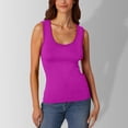 thumbnail image 2 of TrendOFT Workout Tank Tops for Women Undershirt Ribbed Sleeveless Scoop Neck Casual Layering Summer Basic Tanks Top Hot Pink XL, 2 of 5