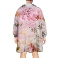 thumbnail image 2 of Wearable Oversized Blanket,Pioneer Flower Floral Print Pattern Wearable Blanket Hoodie for Adults,Cozy Hooded Blankets with Super Pockets,Super Warm Fuzzy Pullover for Women & Men, 2 of 6