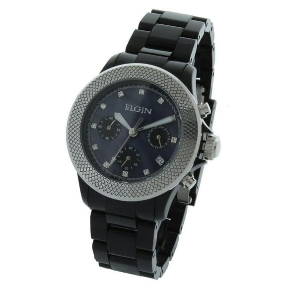 Elgin Ladies Watch EG7040B-L61 Silver Metal Bezel 40MM Chronograph