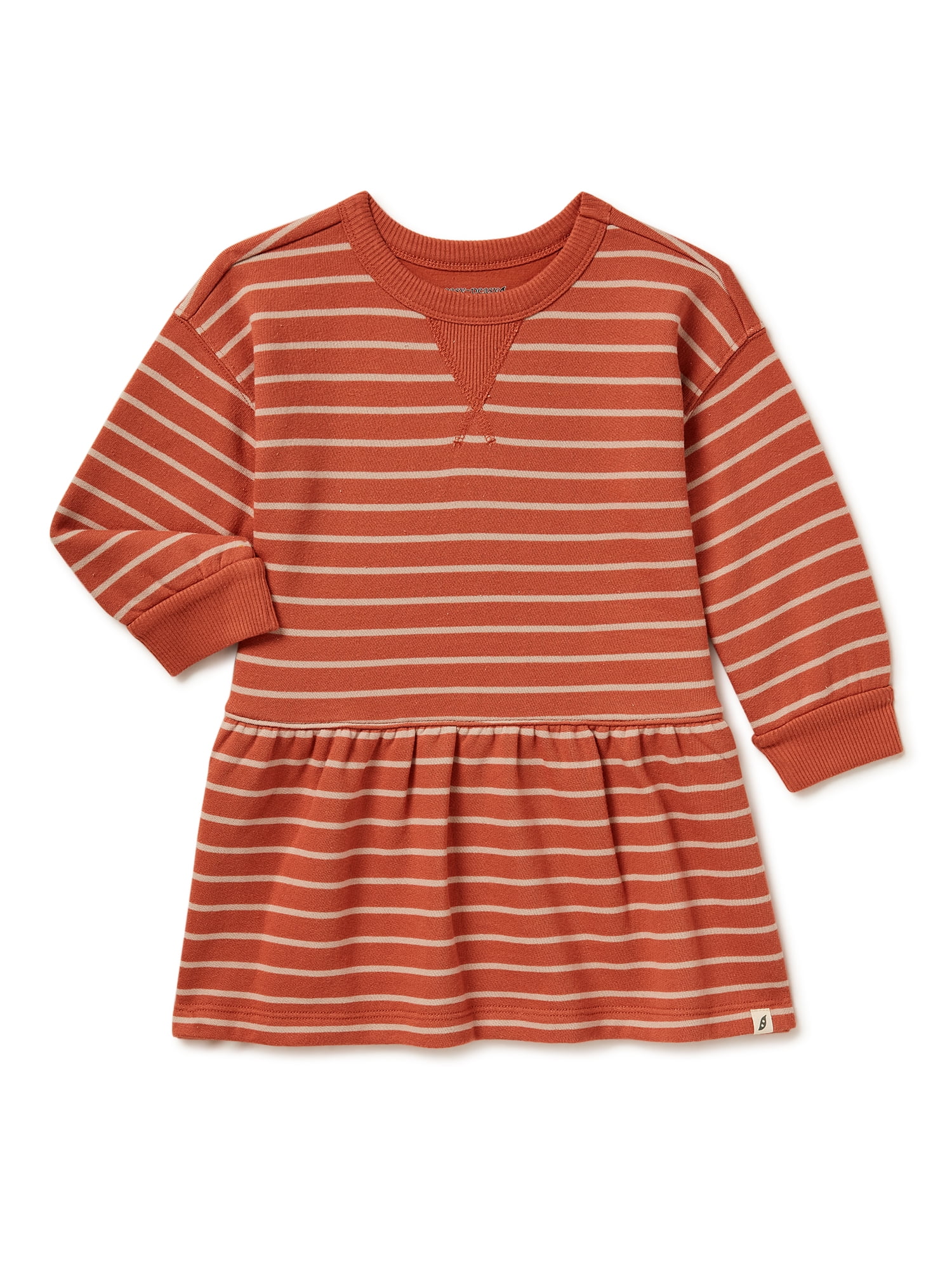 easy-peasy Baby and Toddler Girls' Stripe Sweatshirt Dress, Sizes 12 Months-5T