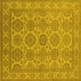 thumbnail image 1 of Ahgly Company Machine Washable Indoor Square Oriental Yellow Industrial Area Rugs, 6' Square, 1 of 4