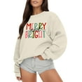 thumbnail image 2 of Women's Merry and Bright Christmas Sweatshirt Cozy Holiday Pullover for Festive Winter Season, 2 of 5