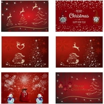 Christmas Placemats Set of 6, Heat Resistant Non-Slip Red Place Mats for Kitchen Dining Table, Washable Durable Cloth Table Mats Holiday Decor, 18x12 Inch