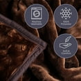 thumbnail image 4 of Somerset Home Mink Faux Fur Blanket - 91x81 Washable Bedding or Throw, Brown, 4 of 7