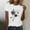 White, variant on Munlar Tops for Women Summer Beige Casual 2025 Short Sleeve Dandelion Print Crew Neck T Shirts M