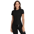 thumbnail image 4 of BeautyIn Women's Workout Shirts Drawstring Hem Fitted Top Short Sleeve Yoga Running tanks, 4 of 4