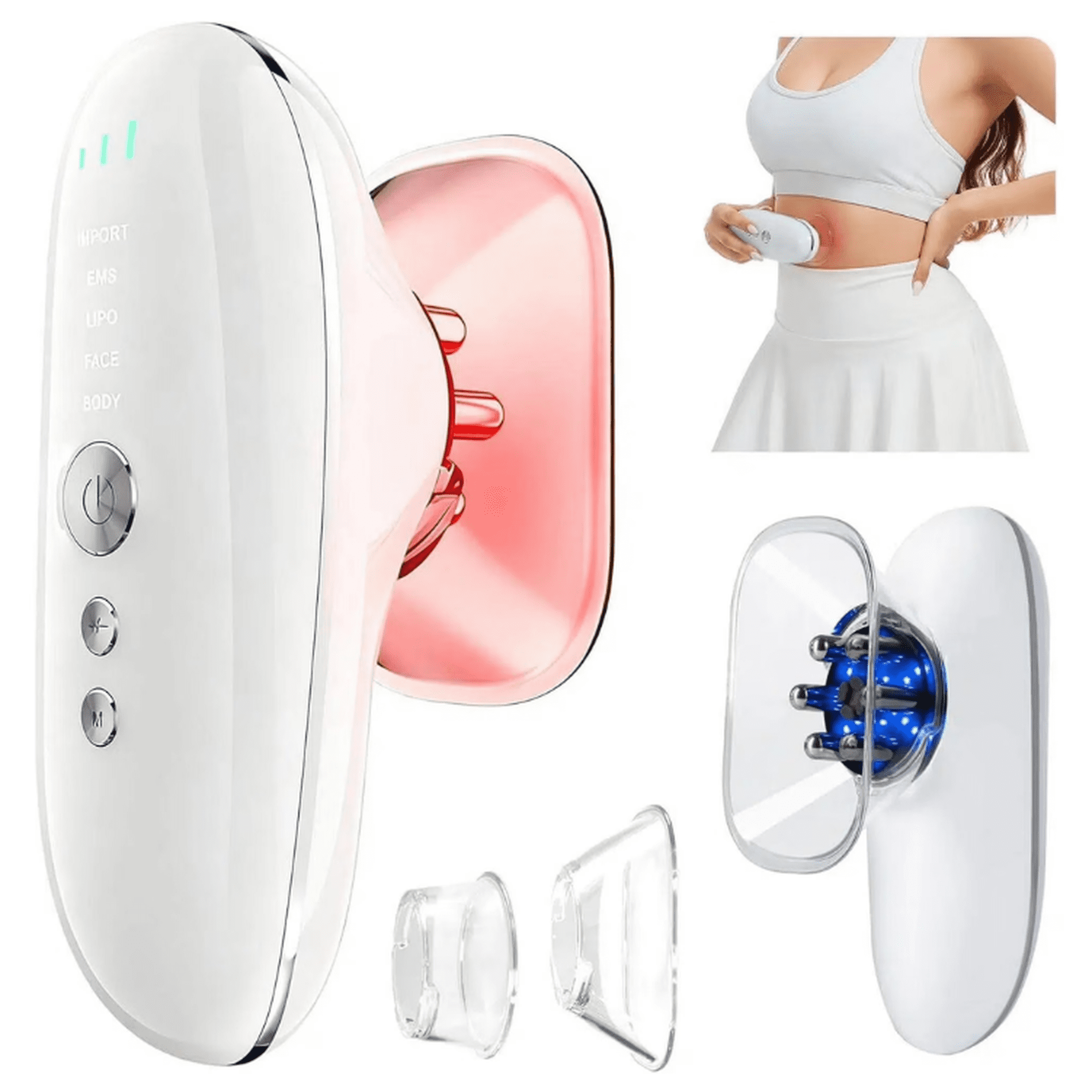 JUNBEI 5-in-1 Body Massager, Portable Handheld Full Body for Face Belly Waist Arms Legs, Home Use