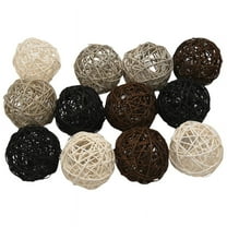 12-Pack Large Rattan Balls - Decorative for Bowls, Vase Filler, Coffee Table Decor, Wedding Party Decoration