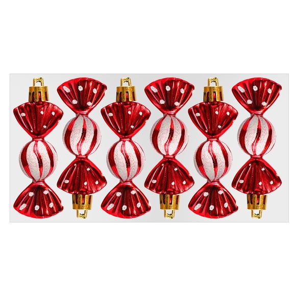 Christmas Tree Ornaments Set Easy To With Sturdy Hooks & Wire Stands Red & White Design With Elegant Snowflakes Sparkling Decor For Home Weddings Parties Commercial