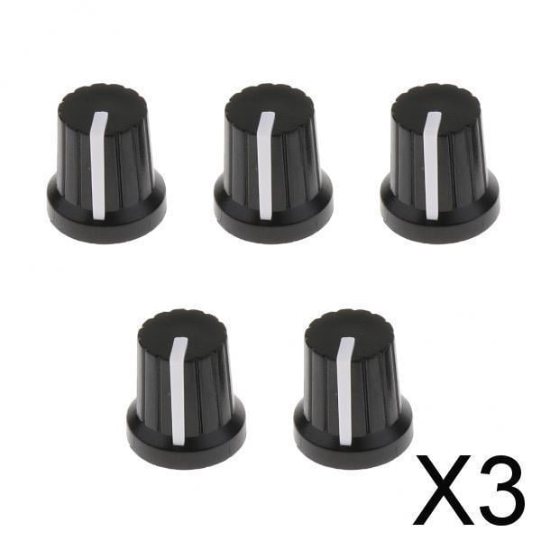 3x 5 unids/set perillas de control de amplificador de amplificador de perilla de pedal de efecto de guitarra cilíndrica - , como se describe 3 piezas