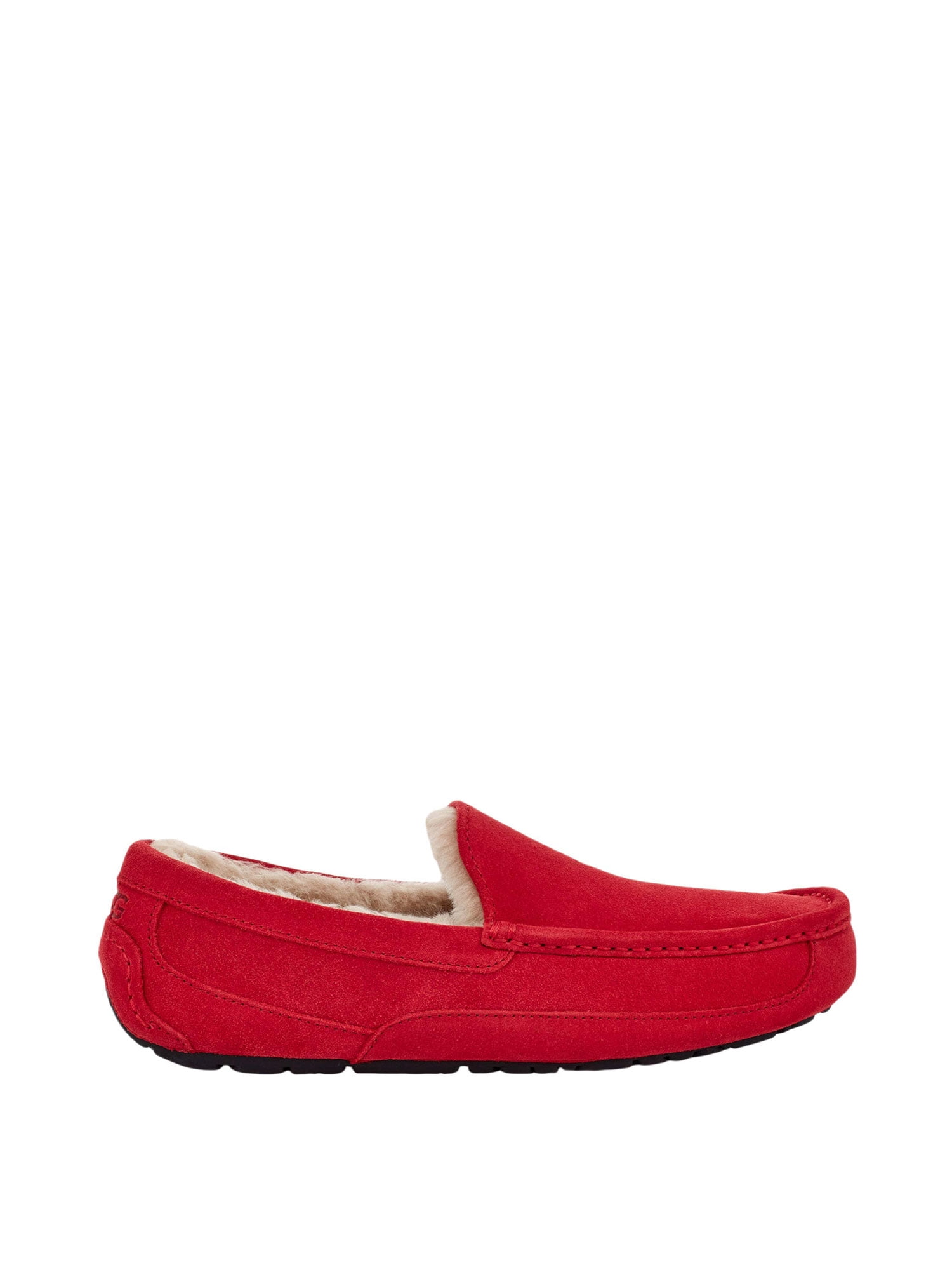UGG Men\'s Ascot Moccasin Suede \'Samba Red\' Slip Ons Size 11 NWOT UGG Ascot Suede Slipper in Samba Red Faux Fur Lined House  main image 2