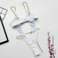 thumbnail image 6 of Lopeceal Women Sexy Monokini Swimsuits Deep V Neck Bodysuit Cut Out One Piece Bathing Suit Chain Linked Swimwear, 6 of 6
