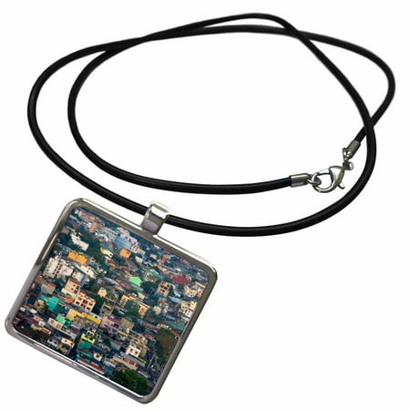 Philippines Necklace 3dRose Aerial view of colorful houses, Manila, Philippines - AS29 KSU0068 - Keren Su - Necklace with Pendant (ncl_132910_1) ()