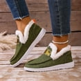 thumbnail image 6 of Green Women'S Fashion Canvas Shoes With Fleece Lining And Thick Sole For Comfortable Fit, 6 of 9