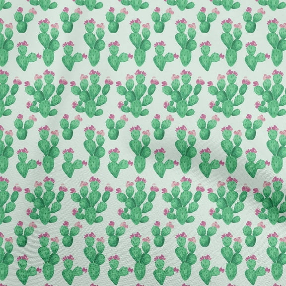 oneOone Silk Tabby Green Fabric Cactus Diy Clothing Quilting Fabric Print Fabric By Yard 42 Inch Wide