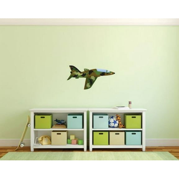 Custom Decal Vinyl Wall Sticker : Military Airplane Army Fatigue Aircraft Bedroom Bathroom Living Room Mural : 30 X60" -
