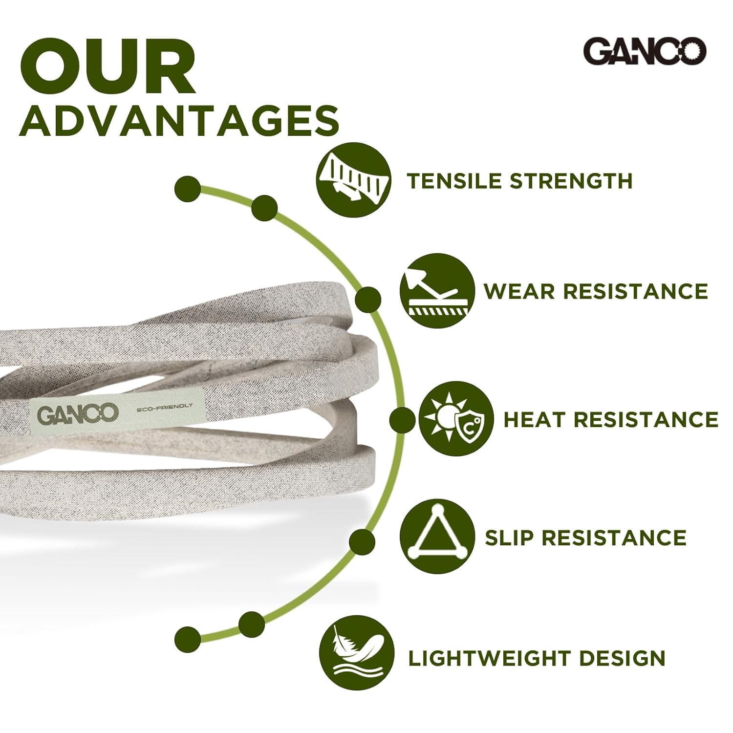GANCO M144044 Drive Belt Replace John Deere Lawn Mower Parts Compatilbe with John Deere X300 X320 LT160 LT180 LT150 LT190 Tractors, 1/2 Inch x 91.9 Inch Mower V-Belt